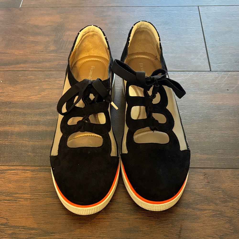 BeautiFeel Daily Adventure Black Suede Mesh Polka Dot Sneakers